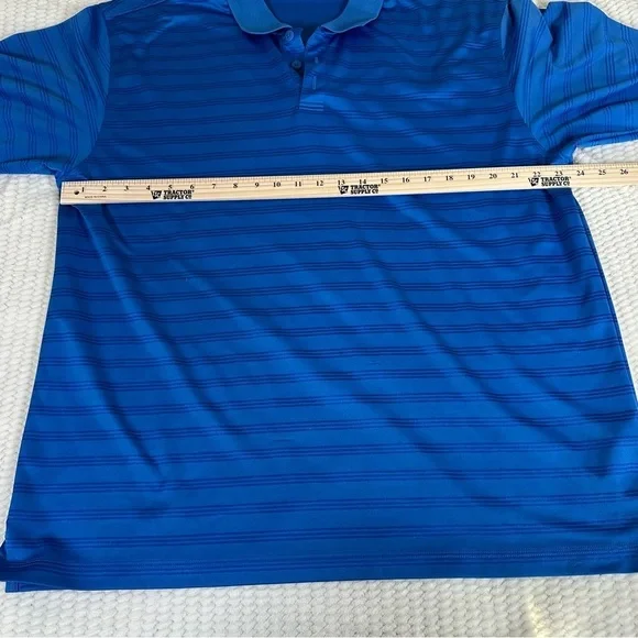 Adidas Mens Performance Polo Shirt Blue Stripe Polo XL Golf Spring Athletic - Picture 8 of 11